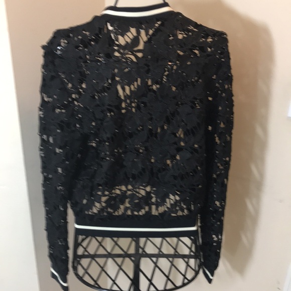 Lucy Paris Black Lace Bomber Jacket - Picture 5 of 5